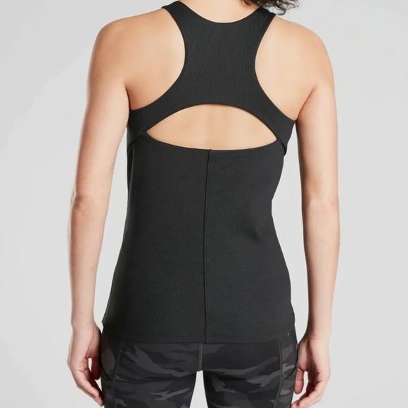 NWOT Athleta Ribbed Intensity Support Top with Built in Bra in Black Size Small - Picture 2 of 6
